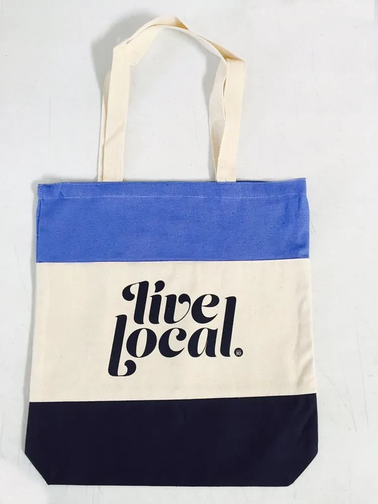 12 ct Wholesale Heavy Canvas Tote Bags Tri-Color - By Dozen
