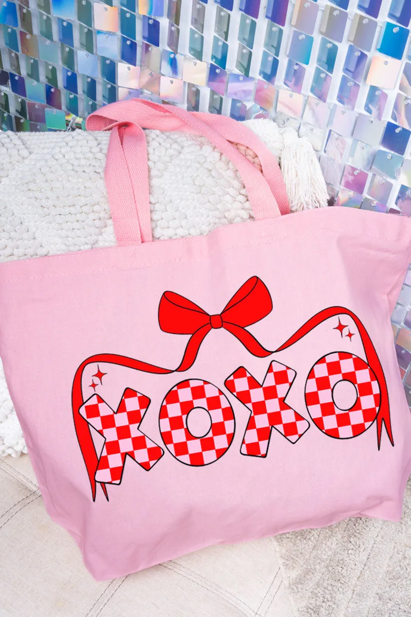 Bow And Kisses Canvas Jumbo Tote