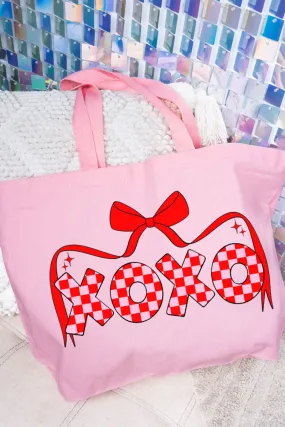 Bow And Kisses Canvas Jumbo Tote