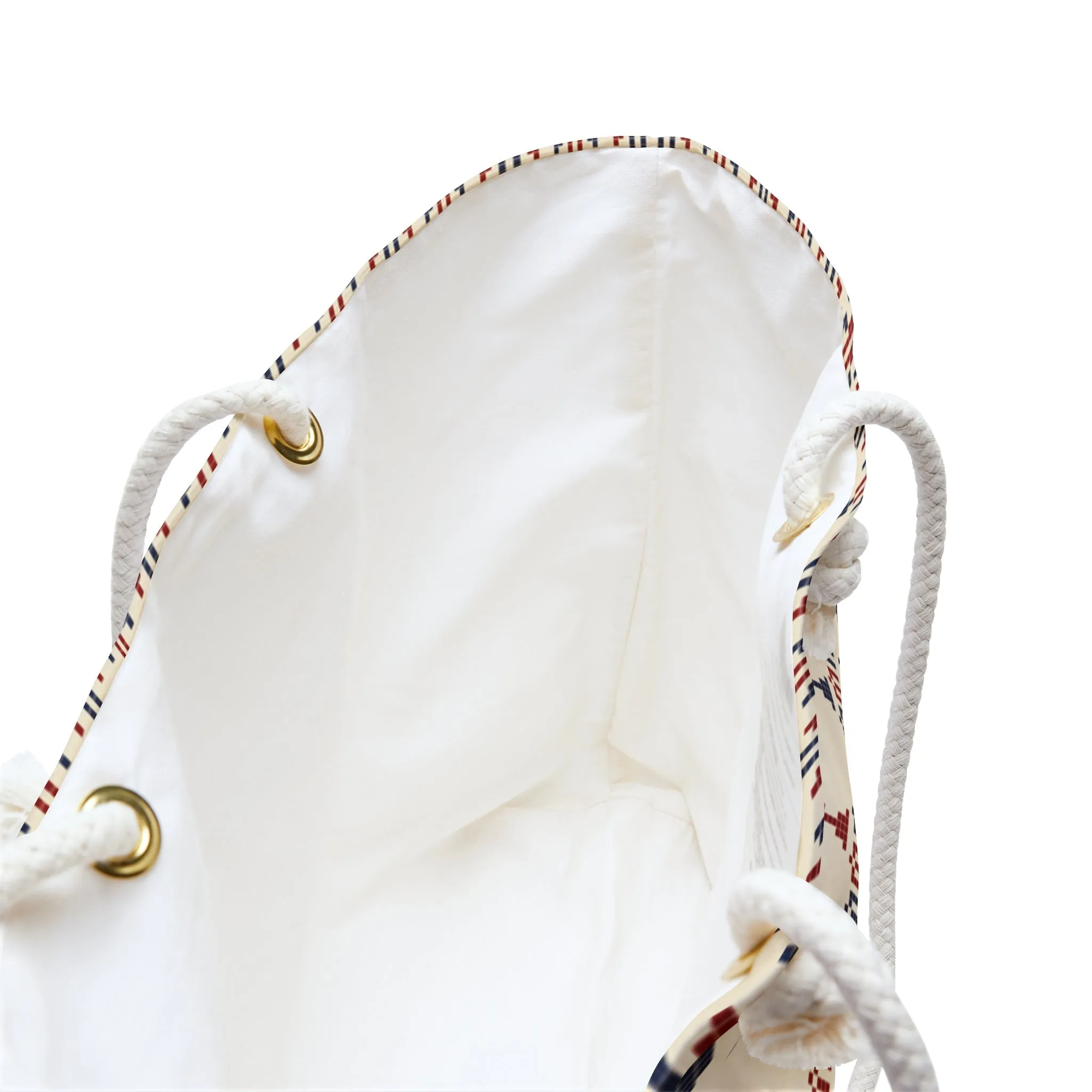 Cream Tatreez Beach Bag