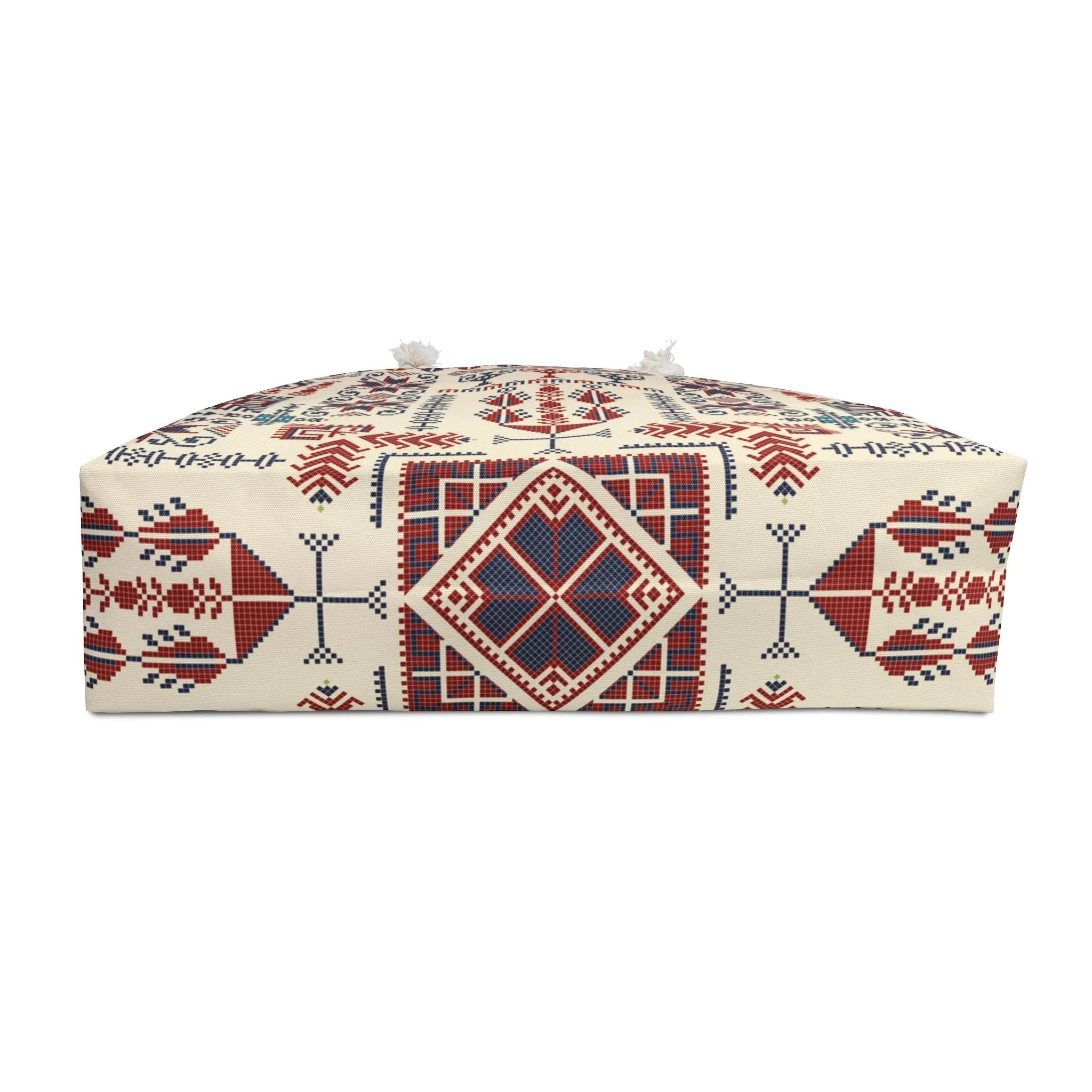 Cream Tatreez Beach Bag