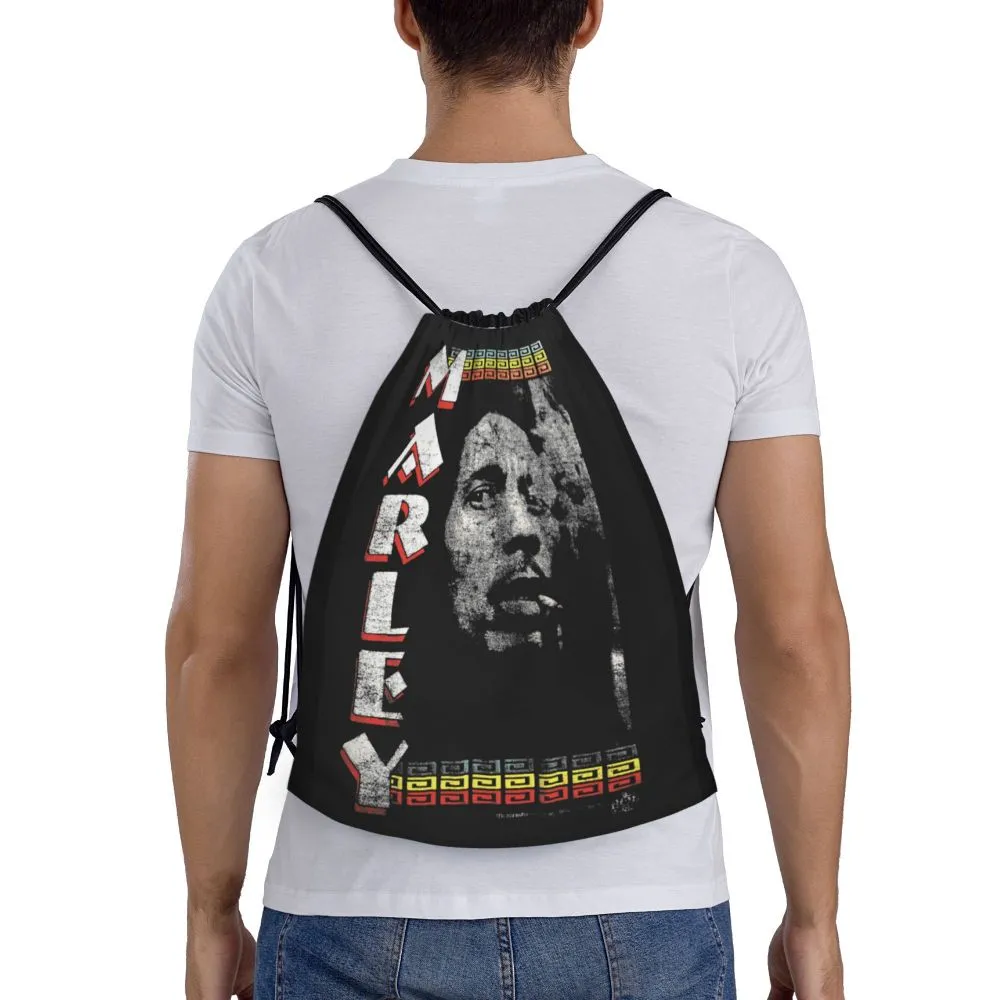 Find 1995 Bob  Marley Music Inc Bob Smoking Spliff Double Sided Marley Vintage Drawstring Bags