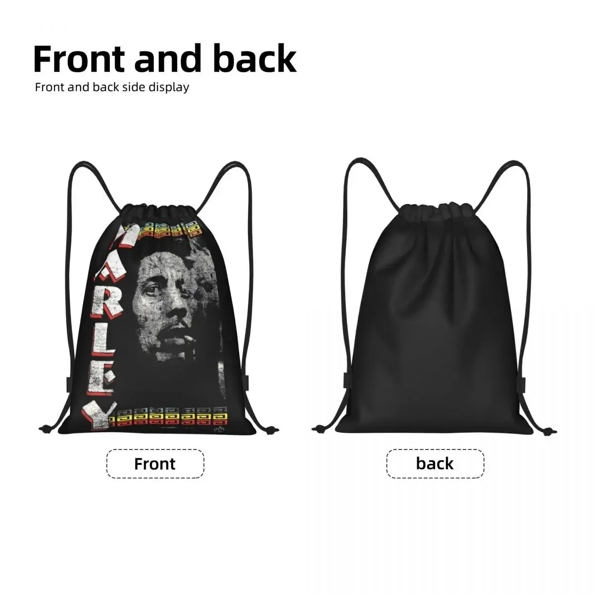 Find 1995 Bob  Marley Music Inc Bob Smoking Spliff Double Sided Marley Vintage Drawstring Bags