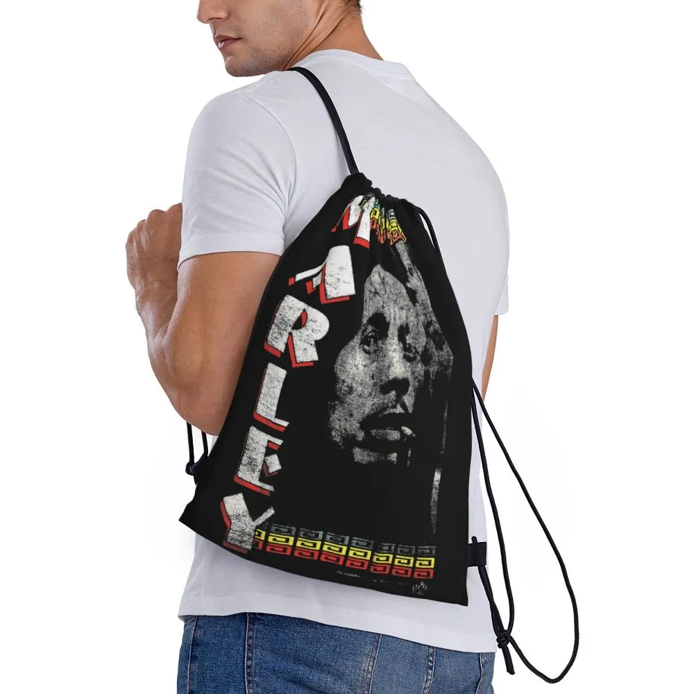 Find 1995 Bob  Marley Music Inc Bob Smoking Spliff Double Sided Marley Vintage Drawstring Bags