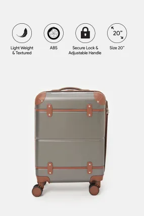 Grey Embellished Trolley Luggage (20 Inch)