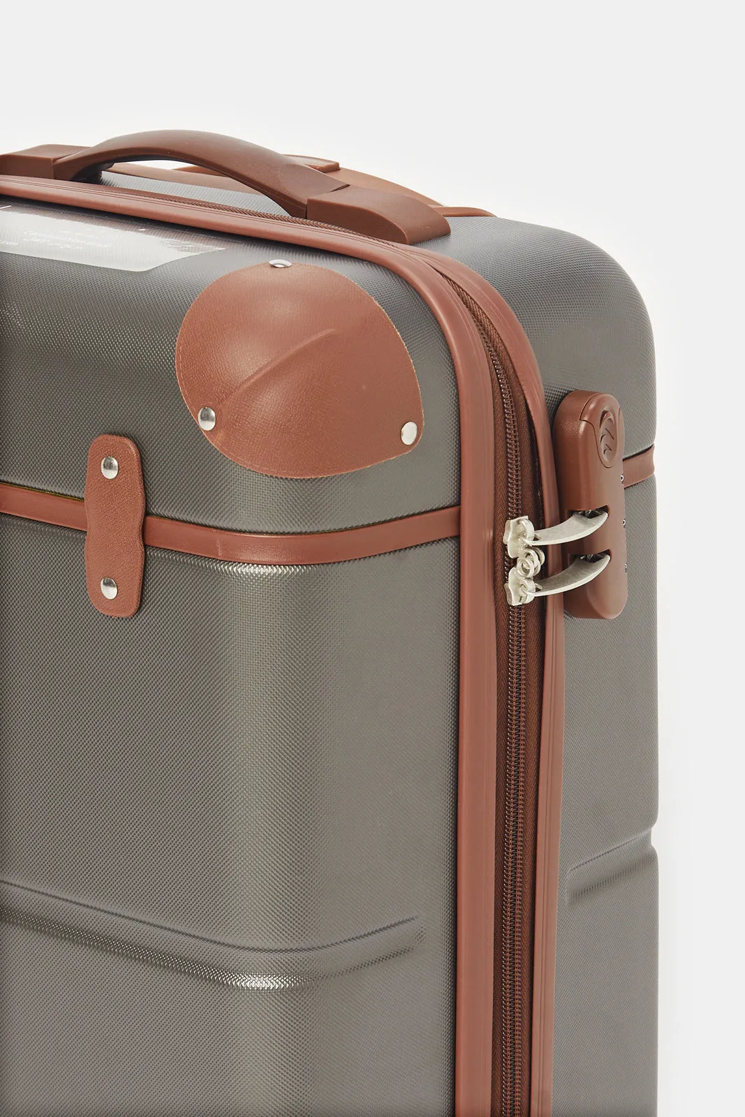 Grey Embellished Trolley Luggage (20 Inch)