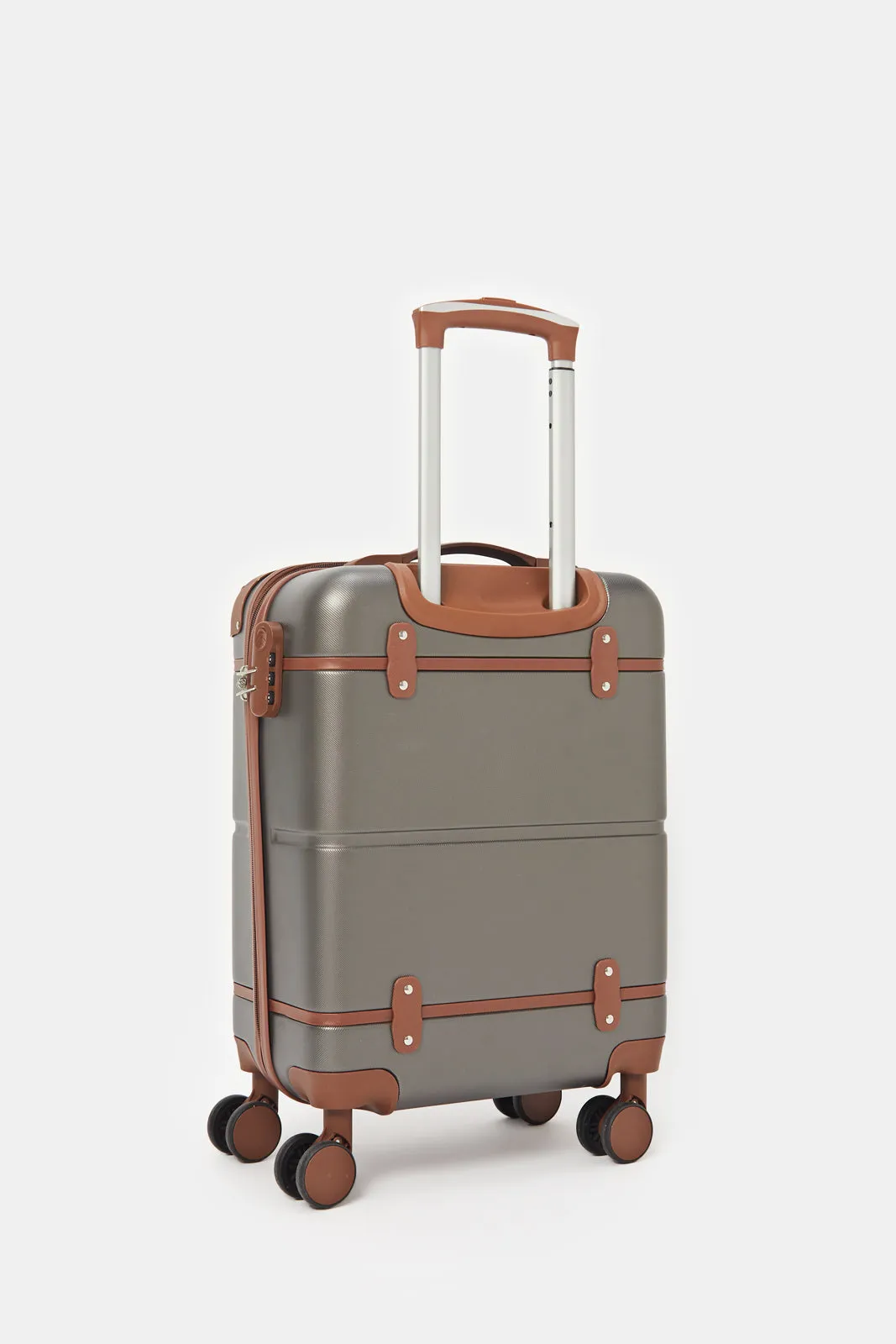 Grey Embellished Trolley Luggage (20 Inch)