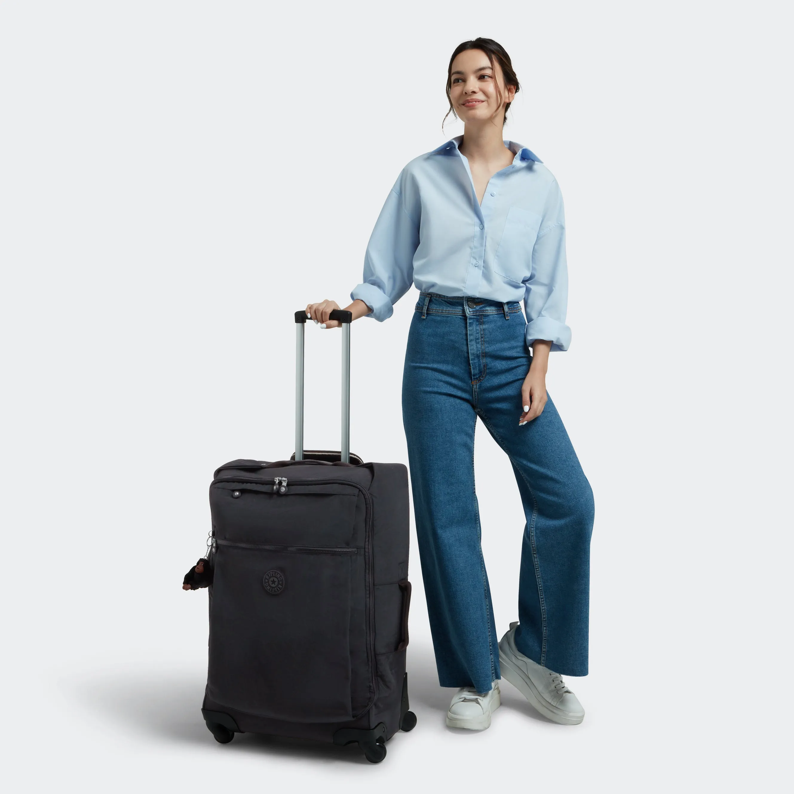 Kipling Darcey Medium Rolling Luggage - Black Tonal