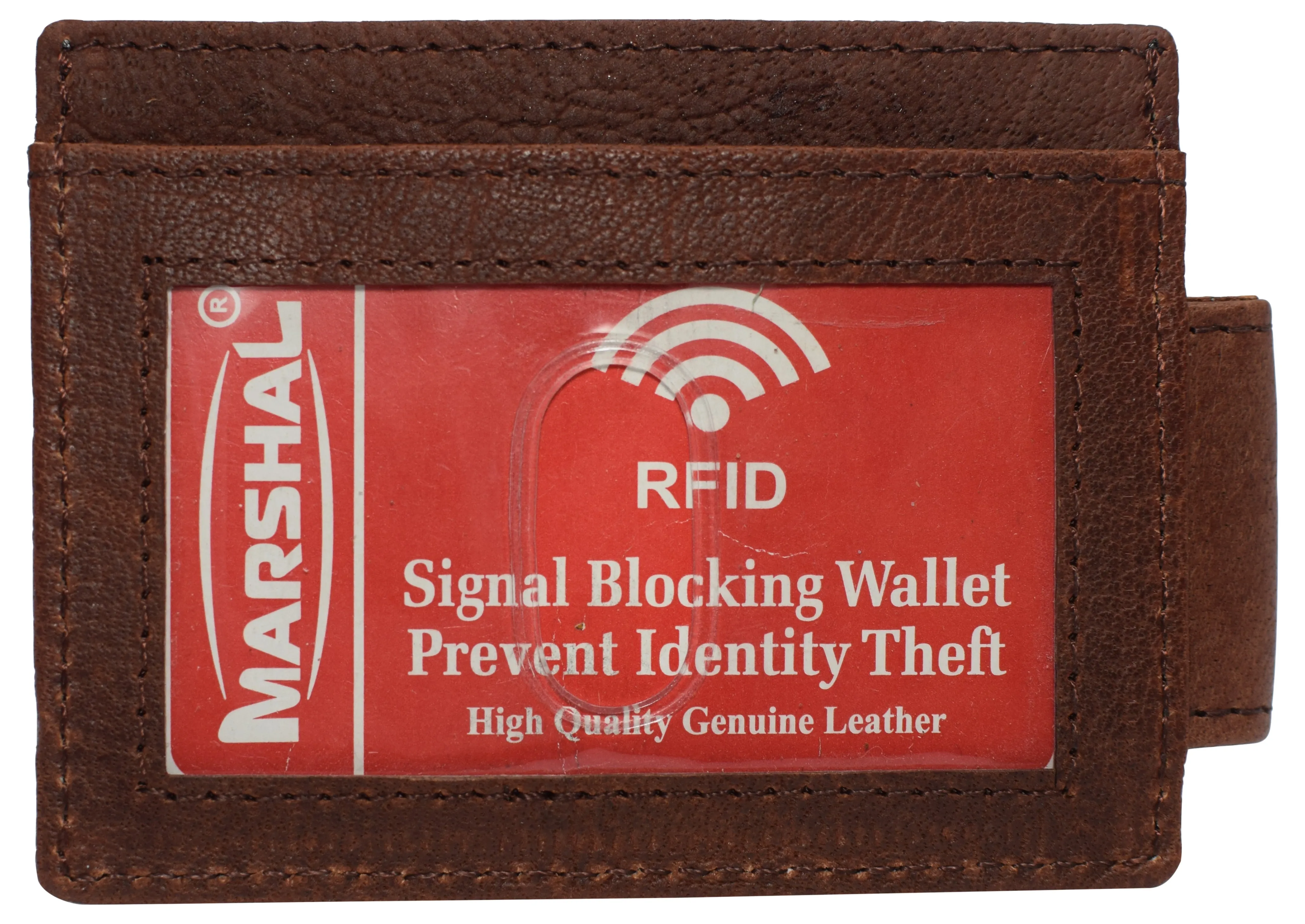 Money Clip Front Pocket Wallet Leather Strong Magnet Thin Logo Wallets