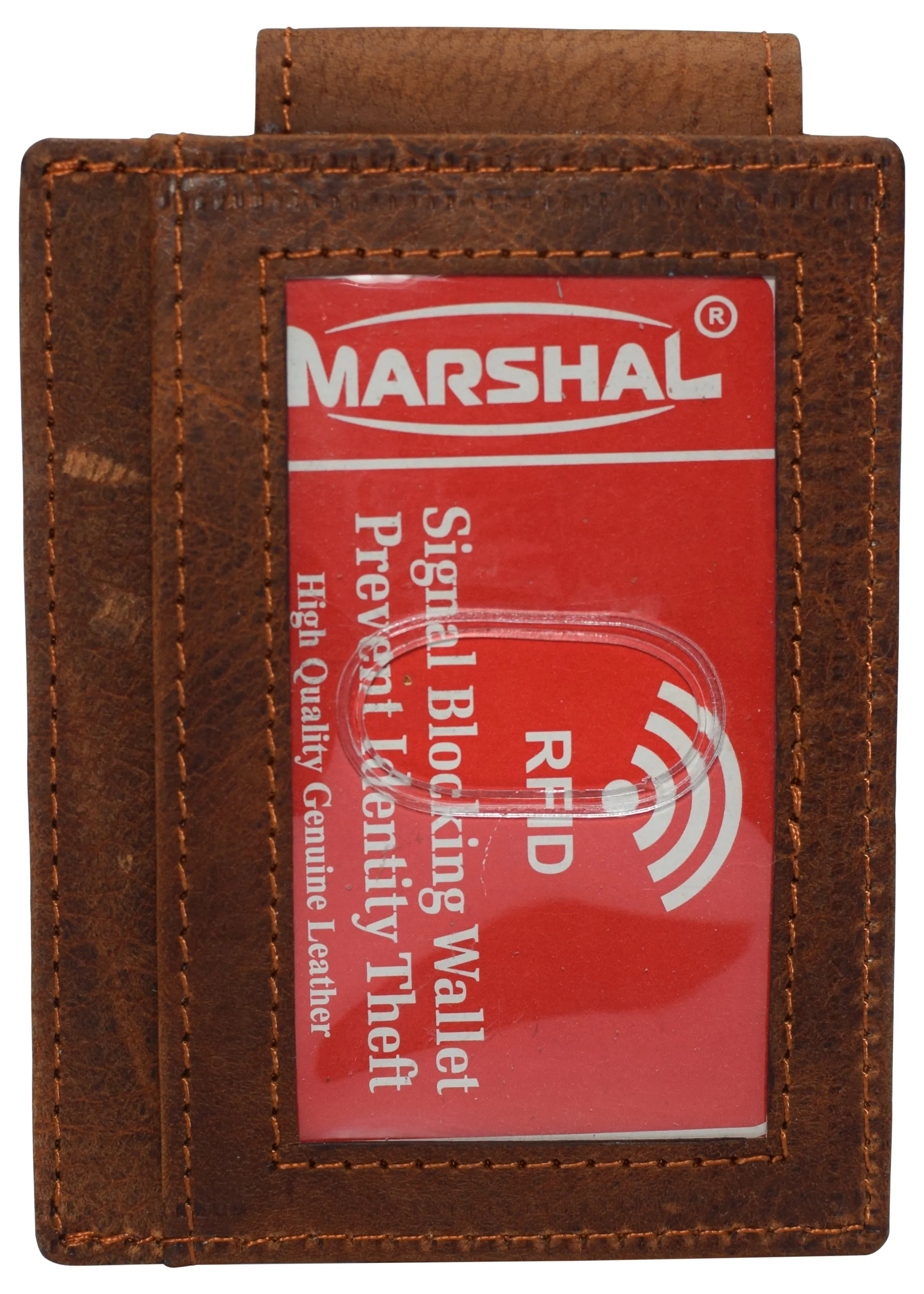 Money Clip Front Pocket Wallet Leather Strong Magnet Thin Logo Wallets