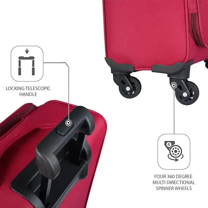 Optima Pasha Softside Expandable Roller Luggage, Red, Carry-On 20-Inch