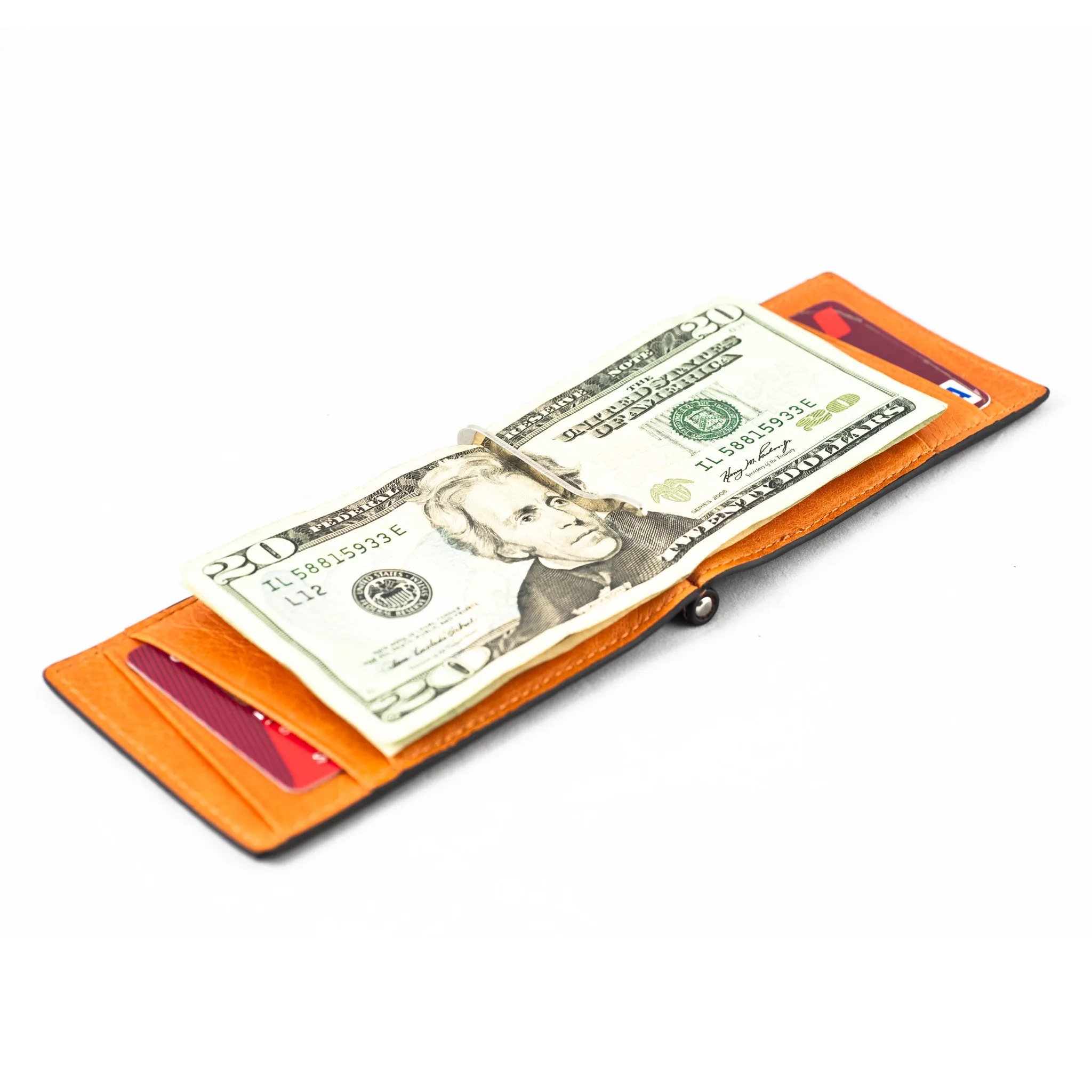 Orchill Captain Italian Wallet-- Black/Orange