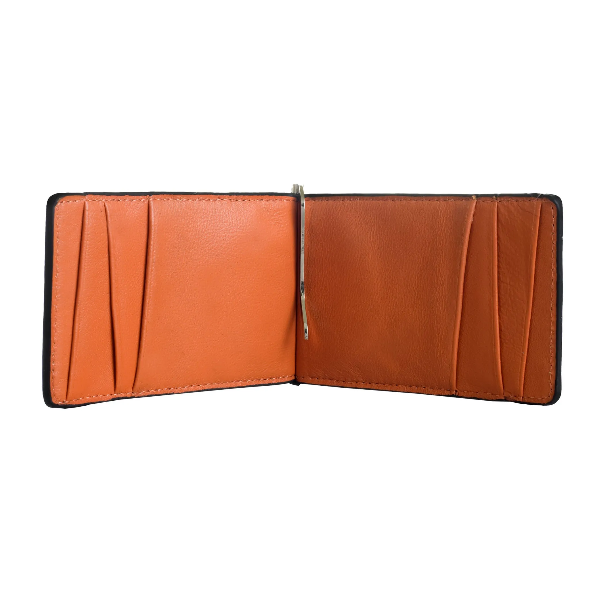 Orchill Captain Italian Wallet-- Black/Orange