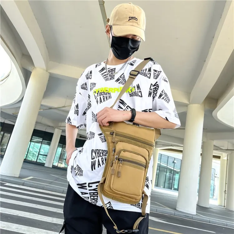Outdoor Motorcycle Riding Waist And Leg Bag Man Multi Compartment Waist Pack(Camouflage Khaki)