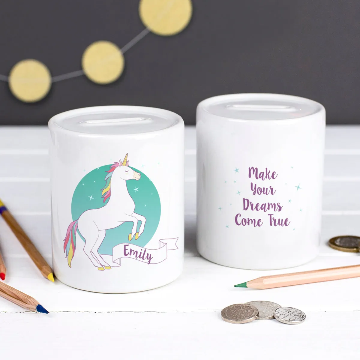 Personalised Unicorn Money Box