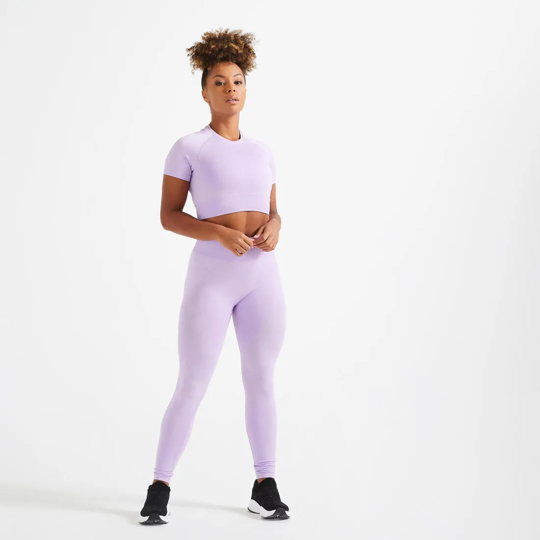 Seamless Cropped Fitness T-shirt - Short-Sleeved