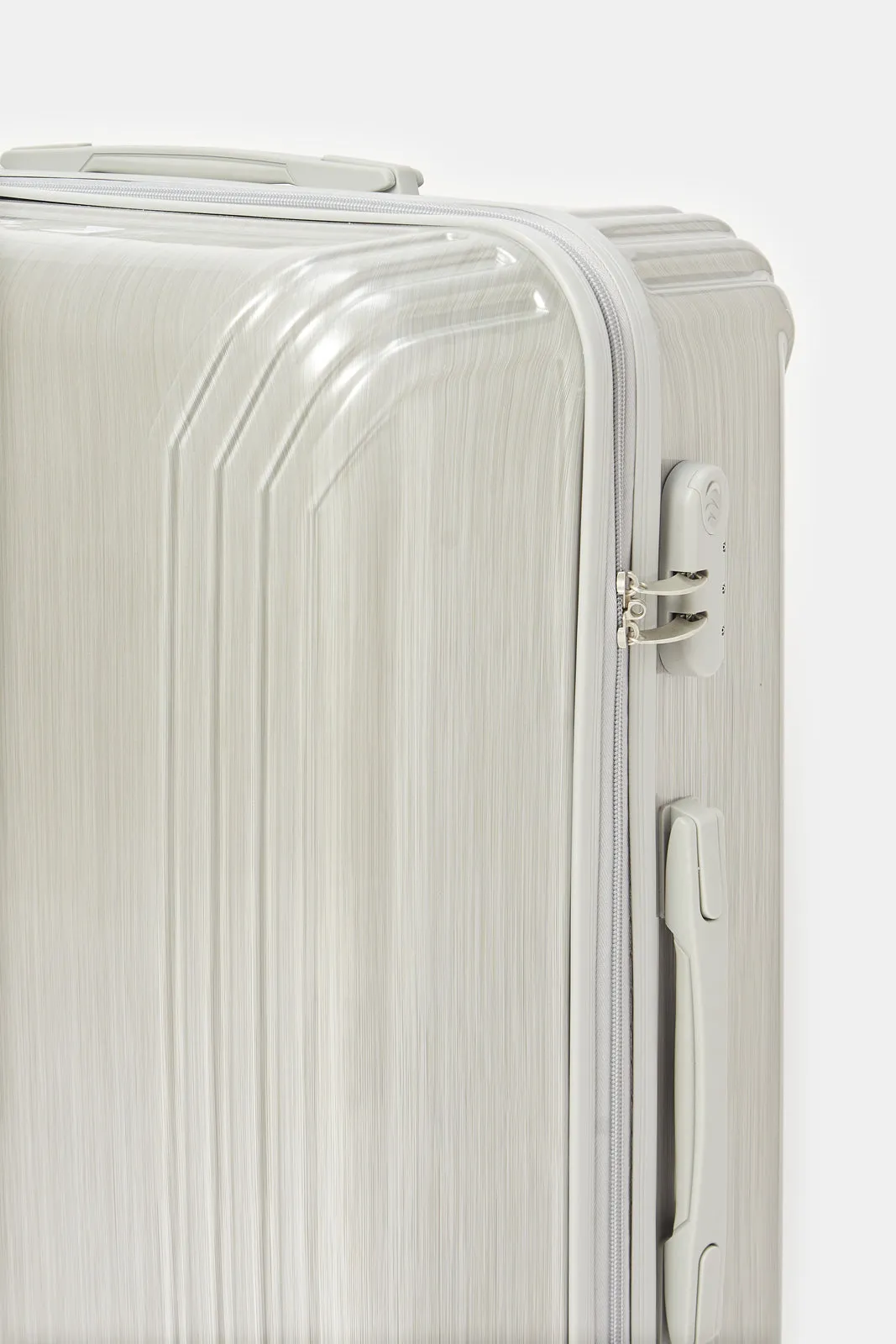 Silver Embellished Trolley Luggage (28 Inch)