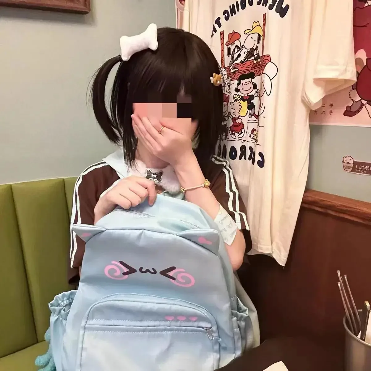 UAKISS  -  Cute Backpack Women Japanese Kawaii School Bag Casual Versatile Cartoon Design Print Sweet Fashion Backpacks for Ladies