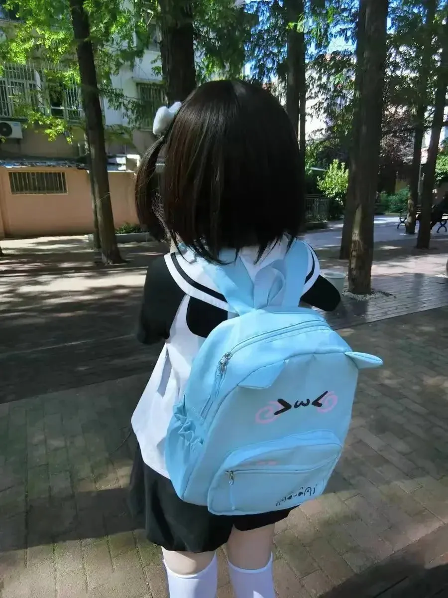 UAKISS  -  Cute Backpack Women Japanese Kawaii School Bag Casual Versatile Cartoon Design Print Sweet Fashion Backpacks for Ladies