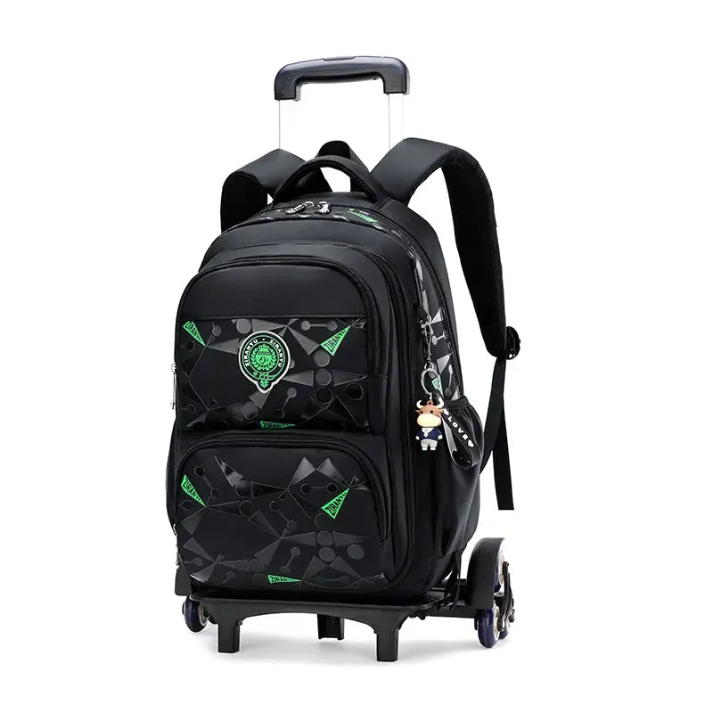 UAKISS  -  High-capacity on 2/6 Wheels Waterproof Luggage Rolling Bag Student Shoulder Backpack  Detachable Children Rolling School Bags