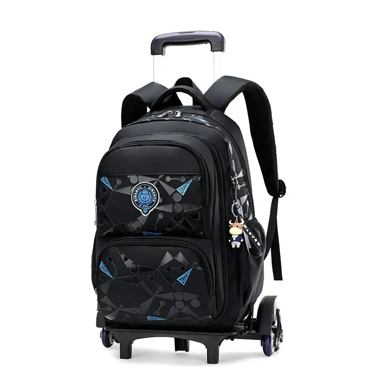 UAKISS  -  High-capacity on 2/6 Wheels Waterproof Luggage Rolling Bag Student Shoulder Backpack  Detachable Children Rolling School Bags