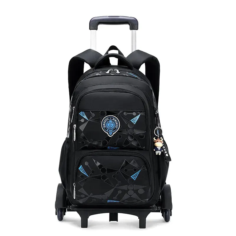 UAKISS  -  High-capacity on 2/6 Wheels Waterproof Luggage Rolling Bag Student Shoulder Backpack  Detachable Children Rolling School Bags