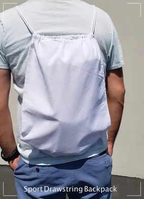White Color Cotton Drawstring Backpacks Wholesale